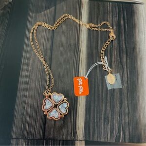 Folli Follie Crystal Clover Rose‎ Gold Necklace